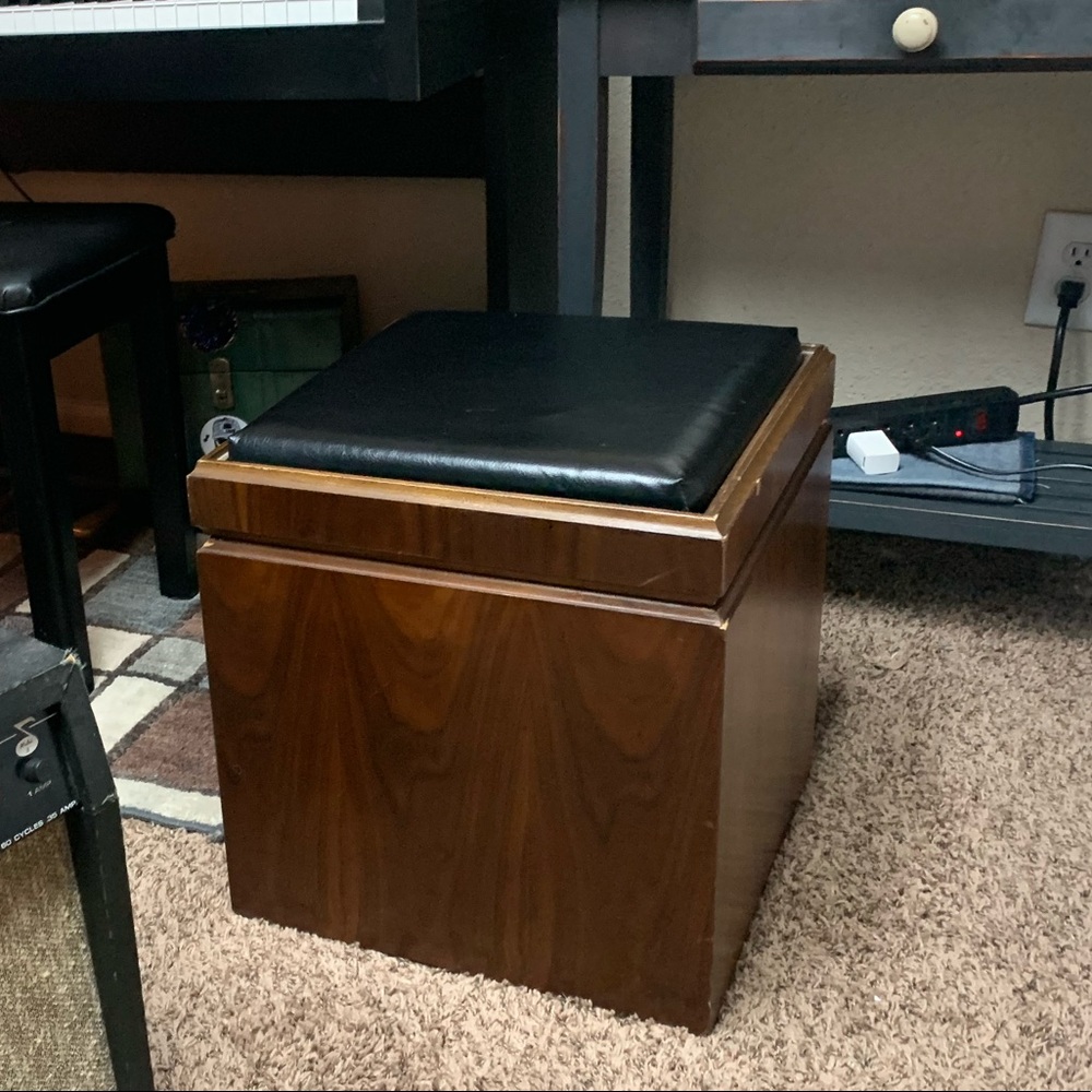 Vintage late 60’s Lane Furniture ottoman & chess